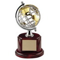Revolving Globe Award w/ Rosewood Round Base